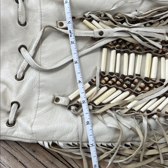 Spell Cream Fringe Crossbody with Beaded Accent - Picture 13 of 13